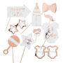 Rose Gold And White Baby Shower Party Photo Booth Props, thumbnail 2 of 3