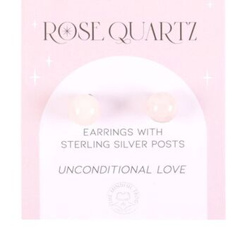 Rose Quartz Crystal Earrings For Unconditional Love, 2 of 3