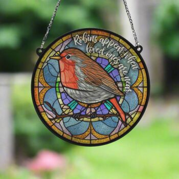 Robin Appear Stained Glass Effect Suncatcher, 2 of 7