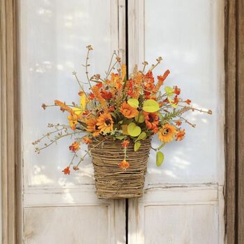 Autumn Fall Basket Door Wreath, 10 of 12