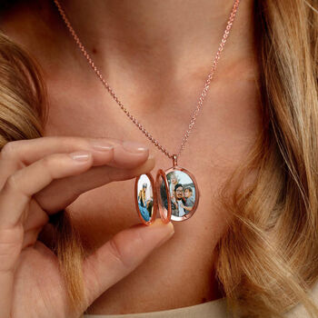 Four Photo Oval Locket – 18 K Rose Gold Plated, 8 of 9