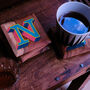 Custom Initial Letter Hand Painted Wooden Coaster, thumbnail 9 of 9
