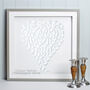 Framed 3D Champagne White Butterfly Heart Artwork, thumbnail 1 of 12