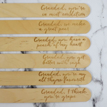 Personalised Funny Plant Marker Set For Grandad, 5 of 5