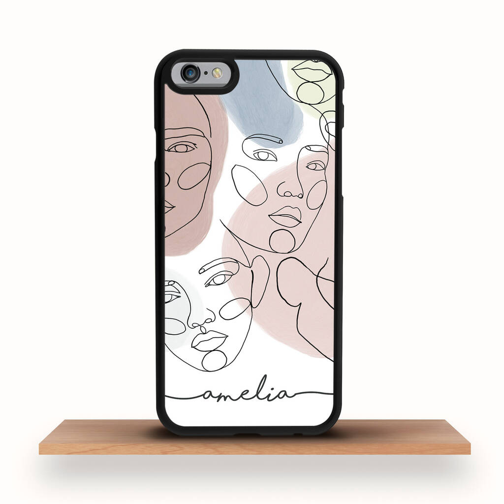 Personalised Hand Drawn Line Faces iPhone Case By Crank