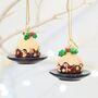 Set Of Two Christmas Pudding Shaped Bauble, thumbnail 1 of 5