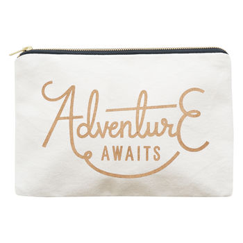 'Adventure Awaits' Canvas Pouch, 5 of 6