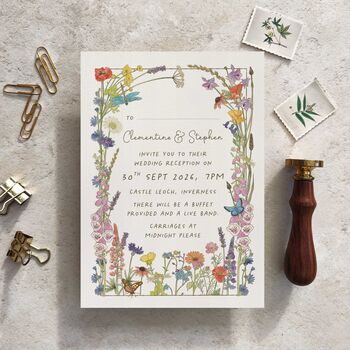 Cottage Garden Evening Wedding Invitations, 6 of 7