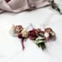 Burgundy, Rose Taupe And White Flower Hair Pins, thumbnail 3 of 6