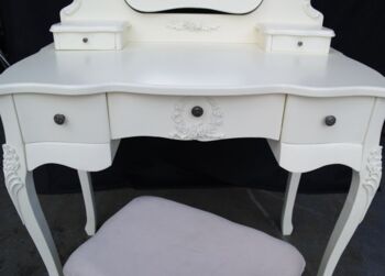 French Antique Dressing Table In White , Gold Or Cream, 2 of 10