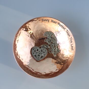Personalised Copper Bowl, Medium. Handmade 9th Anniversary Gift, 3 of 9