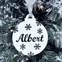 Personalised Name With Snowflakes Christmas Bauble, thumbnail 2 of 12