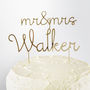 Mr And Mrs Script Wedding Cake Topper, thumbnail 2 of 2