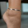 Stainless Steel Gold Plated Flat Snake Anklet, thumbnail 1 of 4