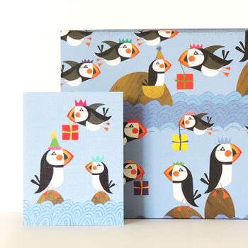 Puffin Gift Wrapping Paper Two Sheets, 5 of 5
