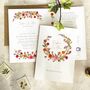 Autumn Flowers Folded Wedding Invite, thumbnail 1 of 8