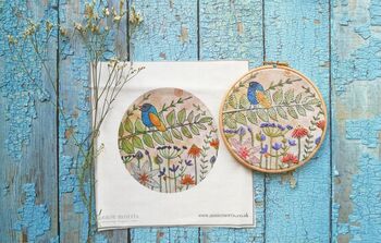 Summer Birdsong Linen Embroidery Pattern Design, 10 of 10