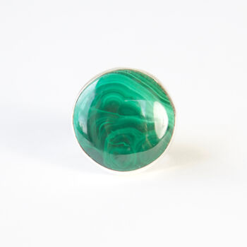 Large Silver Malachite Ring 'Transformation', 4 of 8