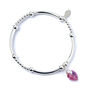 Pink Rose Crystal Heart Ball And Noodle Bead Bracelet, thumbnail 1 of 4