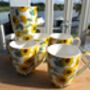 Set Of Six China Aspen Mugs In Sunflower Design, thumbnail 6 of 8
