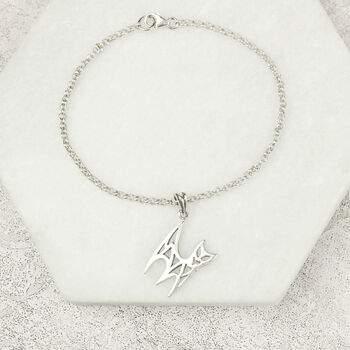 Sterling Silver Abstract Cat Bracelet, 3 of 5