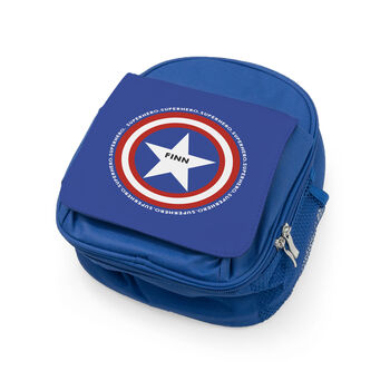 Personalised Superhero Blue Lunch Bag, 6 of 10