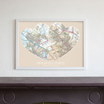 Personalised Postcodes Couples Map Print, 4 of 8