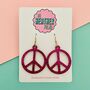 Peace Symbol Glitter Earrings *More Colours Available*, thumbnail 1 of 2