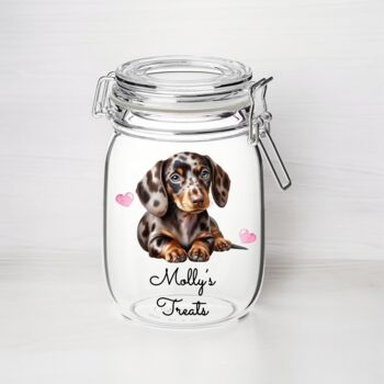 Personalised Dachshund Kilner Style Dog Treat Jar D, 2 of 2