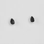 Sterling Silver Black Teardrop Stud Earrings, thumbnail 3 of 4