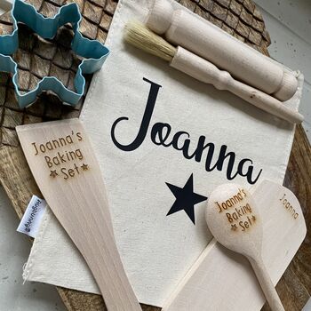 Personalised Childrens Wooden Baking Set, 2 of 5