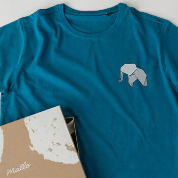 Origami Elephant Cotton Unisex T Shirt, 2 of 7