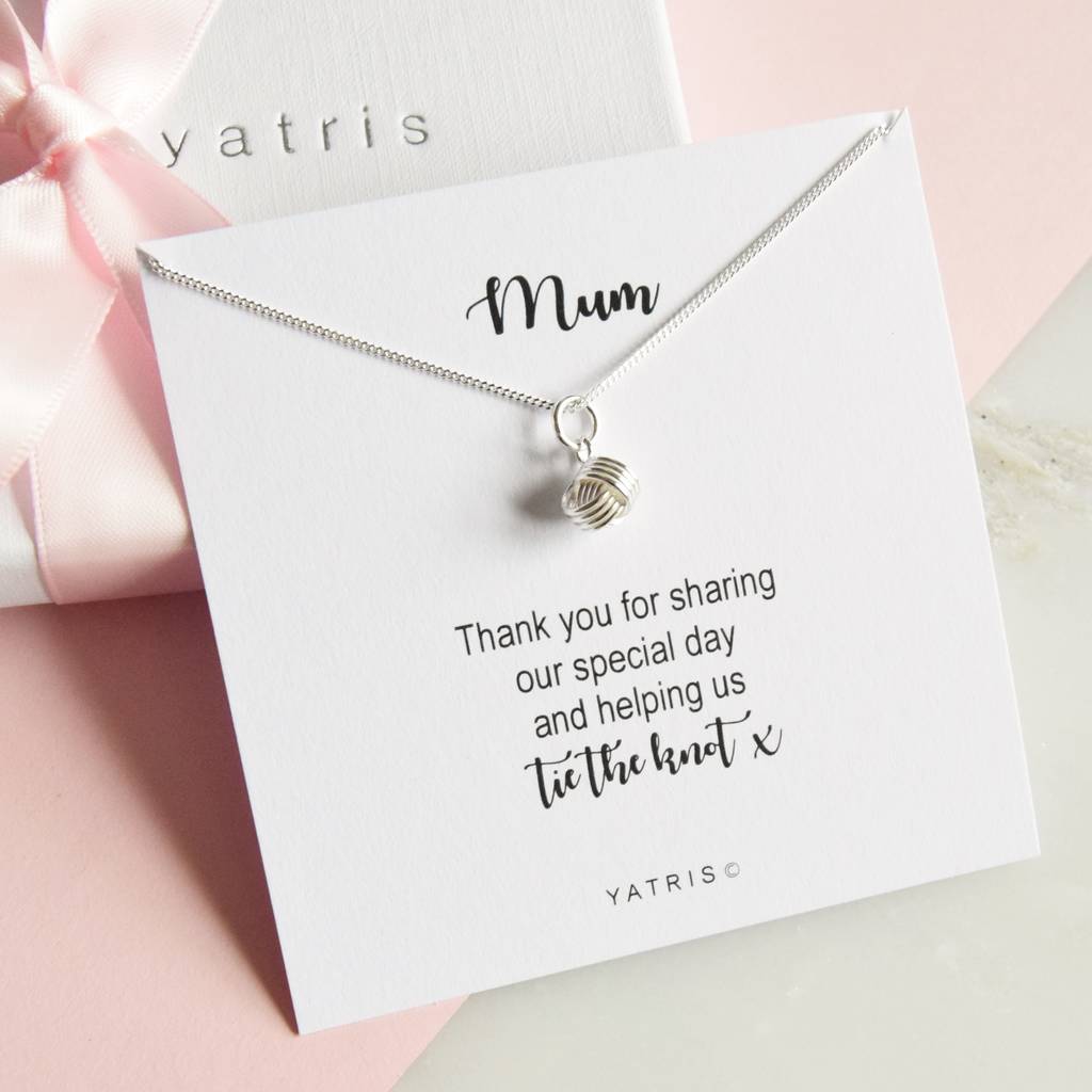Thank You Mum Tie The Knot Silver Necklace Gift Box, 1 of 6