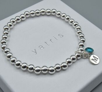 Sterling Silver Personalised Stretch Bracelet, 2 of 4