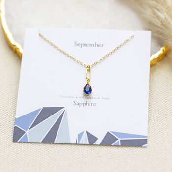 September Sapphire Birthstone Pendant Necklace, 3 of 8