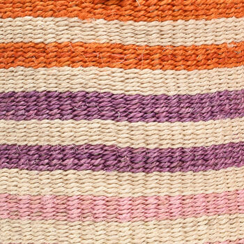 Safiri: Orange And Pink Stripe Woven Storage Basket, 8 of 9