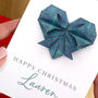 Ralph Lauren Style Tartan Origami Heart Christmas Card, thumbnail 2 of 5