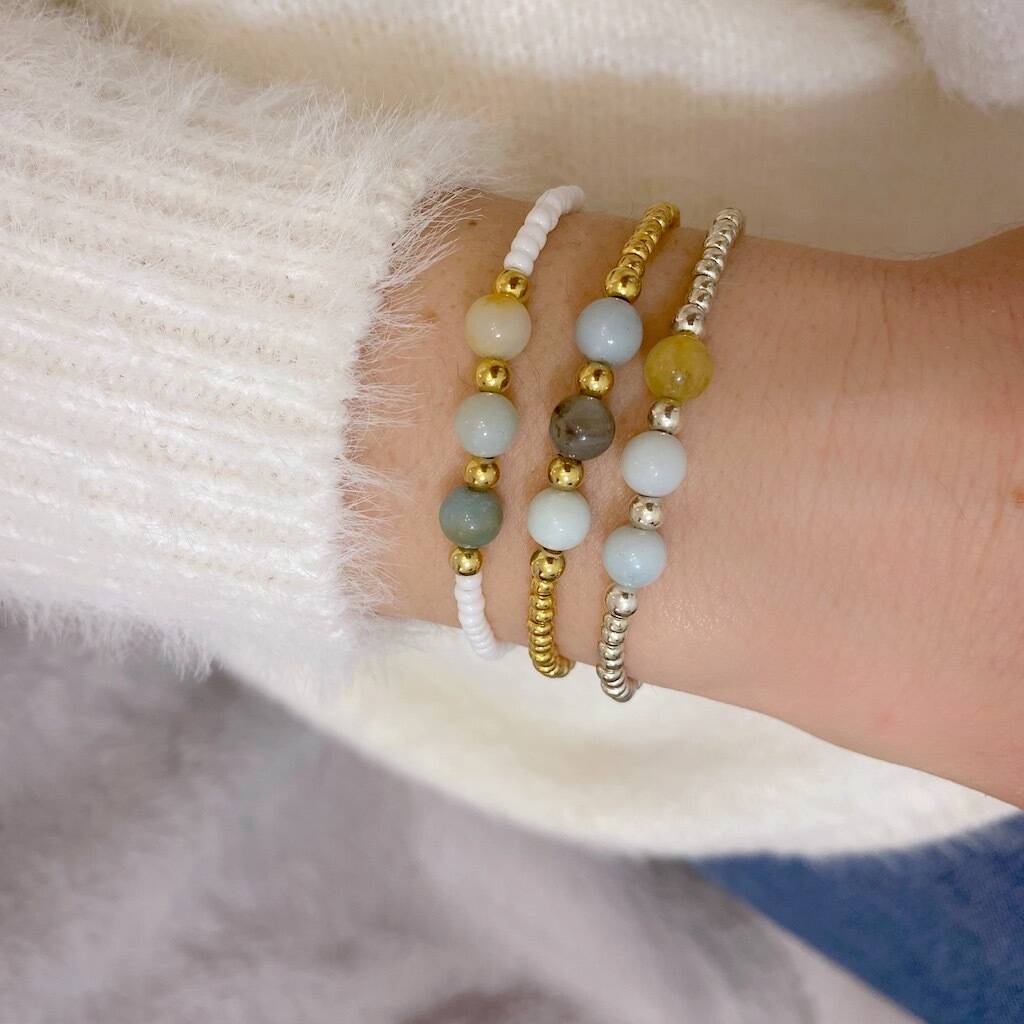 Customised Semi Precious Crystal Stacking Bracelet By The Lovely Edit ...