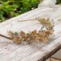 Gold Leaf And Blue Crystal Headband, thumbnail 4 of 5