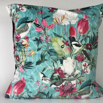 Velvet Bird And Flower Cushion Cover, 3 of 5