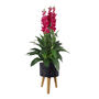 Leaf Design Lunar Moon Black Planter With Stand, thumbnail 8 of 10