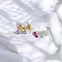 Illusion Birthstone Stud Earrings, thumbnail 4 of 9