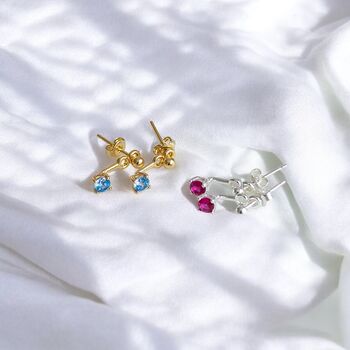 Illusion Birthstone Stud Earrings, 4 of 9