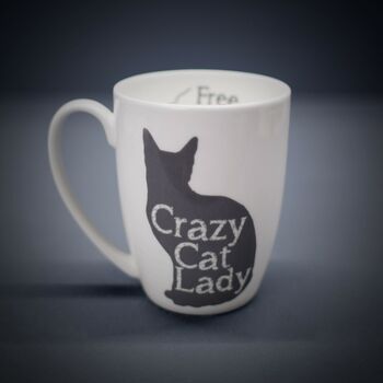 Crazy Cat Lady Bone China Mug Free Personalisation, 2 of 4
