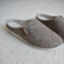 Wool Mule Style Slippers With Toggle Oak Brown, thumbnail 1 of 5