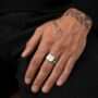 Men's Stainless Steel Signet Ring, Bold, Modern Statement Jewellery For Him, thumbnail 3 of 6