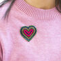 Beaded Heart Brooch Pink And Green, thumbnail 1 of 2