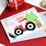 Personalised Red Tractor 3rd Christmas Card, thumbnail 1 of 7