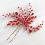 Vibrant Red Crystal Hair Pin, thumbnail 2 of 6