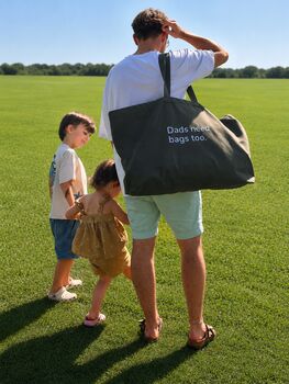 Personalised Kids Handwriting Embroidered 'Dads Need Bags Too' Canvas Tote Bag Fathers Day Gift, 9 of 11
